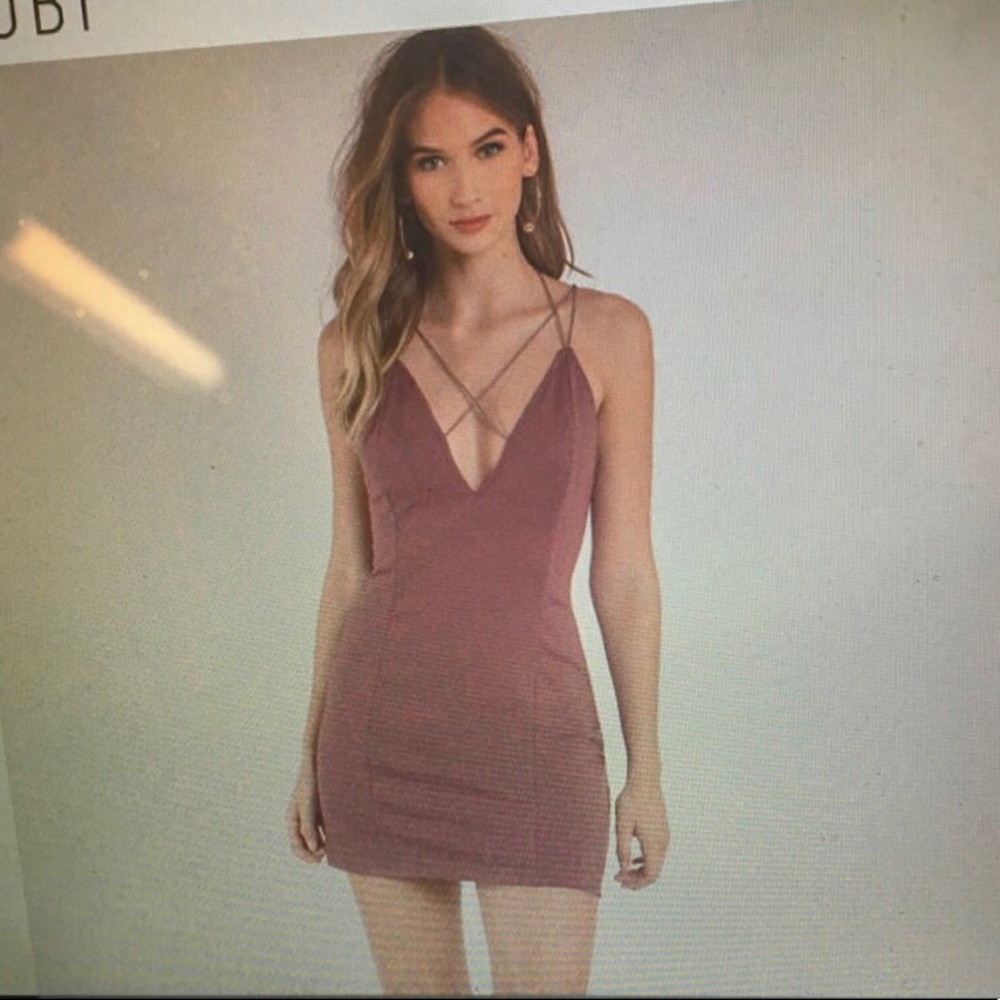 Tobi: Purple Criss Cross Mini Dress